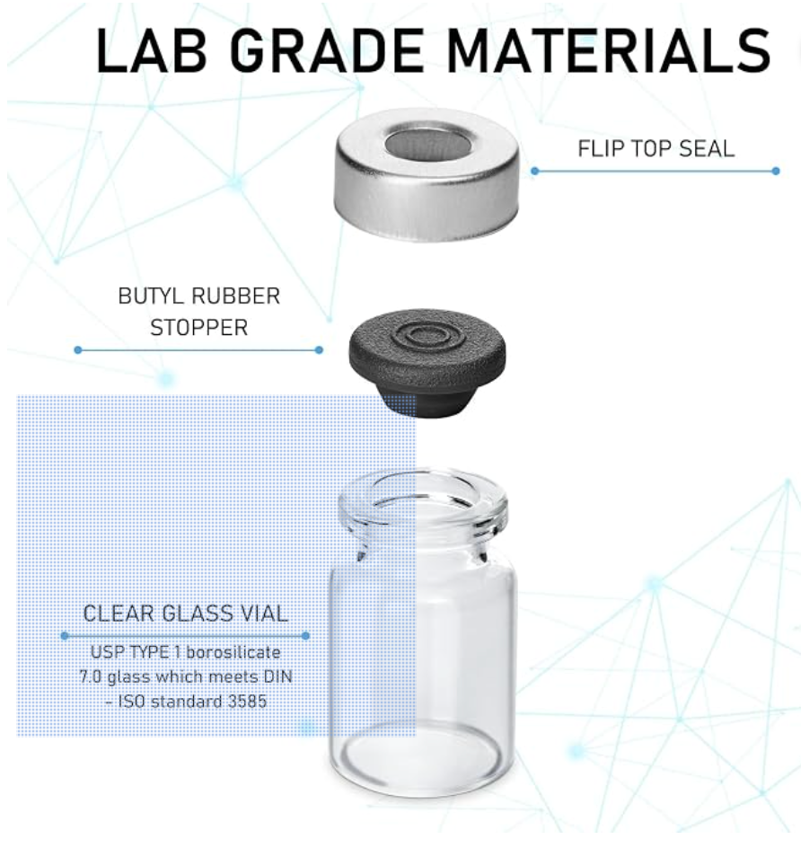 2ml Sealed Sample Vials, Clear Empty Glass Bottles